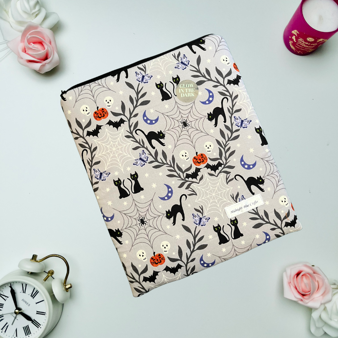 Halloween Spiderwebs - Book Sleeve - Glow in the Dark