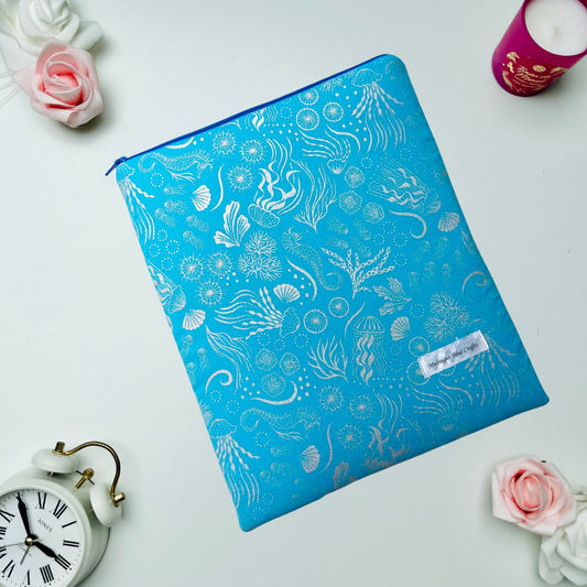 Jelly Fish - Book Sleeve - Silver metallic