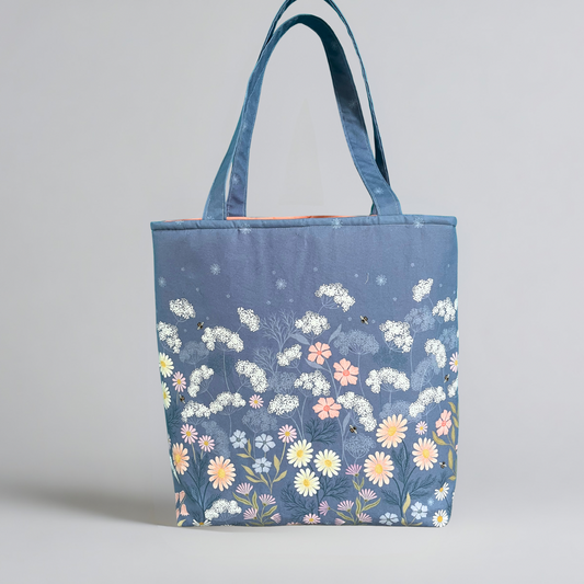 Flower Border Tote Bag