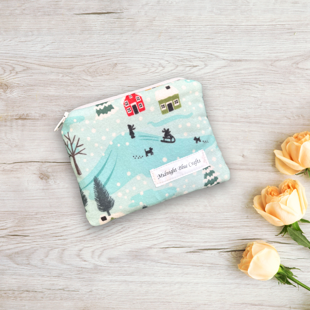 Winter Village Coin Purse - Flannel